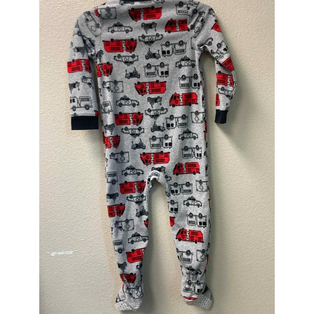 Carters 4t/4a Gray Firetruck Police Ambulance Footed‎ Pajamas Sleepwear Kids